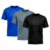 Kit 3 Camiseta Masculina Dry Proteção Solar UV Básica Lisa Treino Academia Camisa Camisetas - Preto+Azul - comprar online