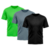 Kit 3 Camiseta Masculina Dry Proteção Solar UV Básica Lisa Treino Academia Camisa Camisetas - Verde+Preto