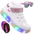 Tenis Infantil De Led Botinha Borboleta Meninas Feminino Brilhante + Oculos Relogio - 20 ao 34