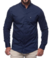 Camisa Masculina Acetinada Gola Padre Manga Longa Elastano - Azul Petróleo - comprar online