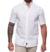 Camisa Masculina Linho Manga Curta Gola Padre Lisa Casual - Branco - comprar online