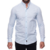 Camisa Masculina Linho Manga Longa Gola Padre Lisa Casual - Azul Claro - comprar online