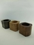 Kit 03 peças - Vaso de Madeira cores formato arredondado para Mini Cactos ou Suculentas