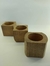 Kit 03 peças - Vaso de Madeira cor Sella formatos variados para Mini Cactos ou Suculentas - comprar online