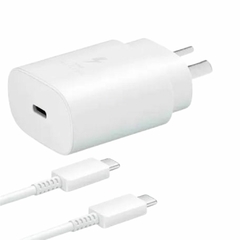 CARGADOR TIPO C SAMSUNG SUPER RAPIDO 25W BLANCO - comprar online