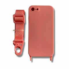 FUNDA IPHONE 7 - 8 - SE2020 ANTISHOCK ROSA CON CORREA