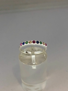 ANILLO DE PLATA HALO RAINBOW Nº 15