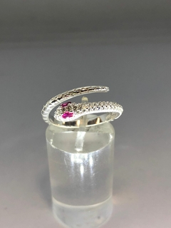 ANILLO DE PLATA SERPENT SPARK FUCSIA Nº 14