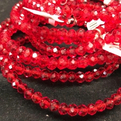 PULSERA ESTIRABLE DE CRISTAL CHECO DE 4 MM ROJO