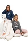 PIJAMA LARGO DAMA EST. CORAZON TALLE ESP. (LE24312E)