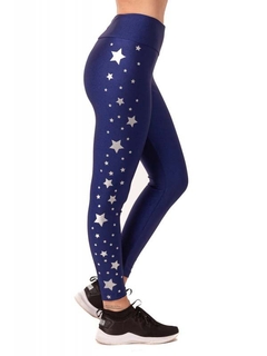 CALZA DE LYCRA CON ESTRELLAS PLATEADAS LATERALES (TO05936)