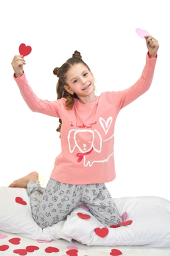 PIJAMA LARGO NIÑA EST PERRITO (LE24904G) - comprar online