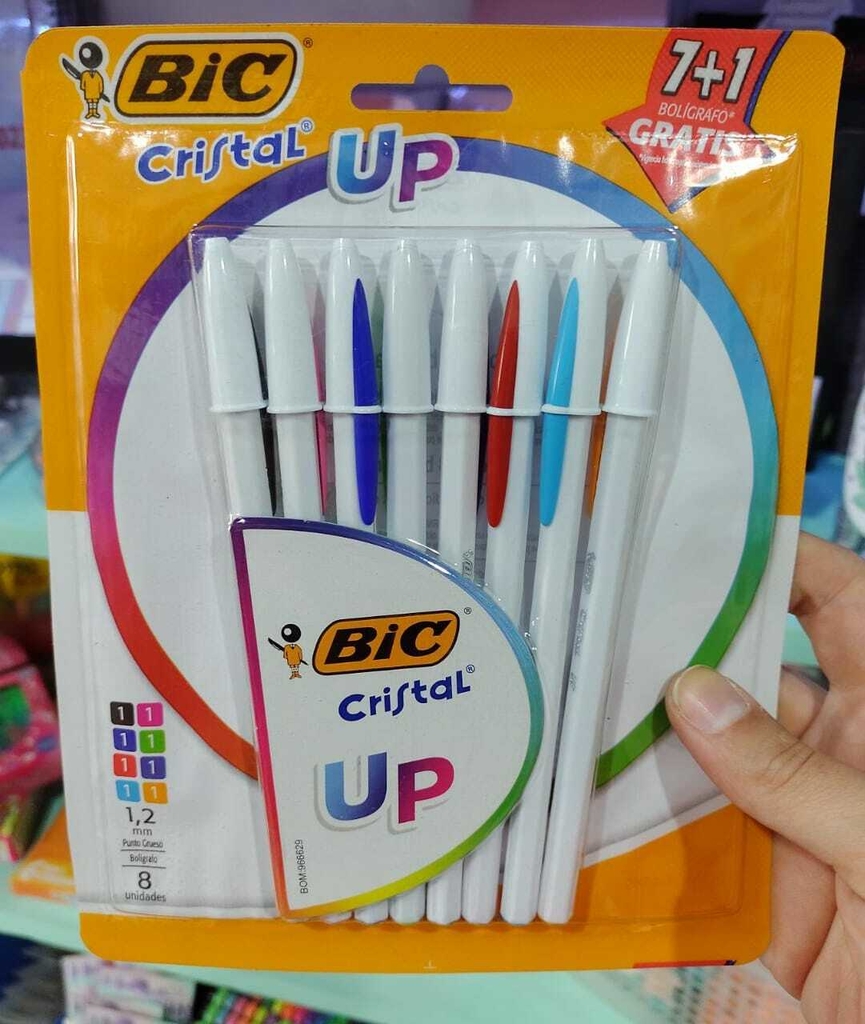 Bic Cristal Up - Bolígrafos de colores surtidos, 8 unidades
