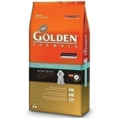 RAÇÃO GOLDEN FORMULA MINI BITS PARA CÃES ADULTOS DE PEQUENO PORTE SABOR FRANGO E ARROZ 10,1 KG