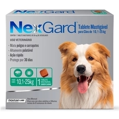 ANTIPULGAS E CARRAPATOS NEXGARD 3,0 G PARA CÃES DE 10,1 A 25 KG (3 TABLETS)