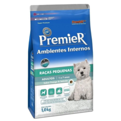 RAÇÃO PREMIER AMBIENTES INTERNOS PARA CÃES ADULTOS SABOR FRANGO E SALMÃO 1 KG