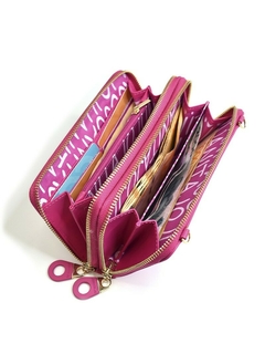 BILLETERA FUCSIA CON CORREA (30124-21) - tienda online