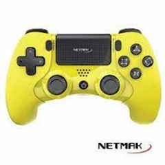 Joystick Netmak Bluetooth PS4 (negro rojo amarilla azul) - comprar online