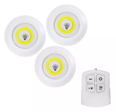 Pack Set 3 Luz Cob Led 3w + Control Remoto Emergencia Lampara