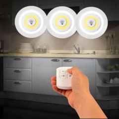 Pack Set 3 Luz Cob Led 3w + Control Remoto Emergencia Lampara - comprar online