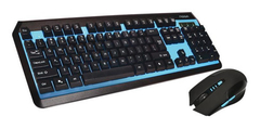 Kit de teclado y mouse gamer inalámbrico Noga NKB-40 Español de color negro y azull / naranja y negro