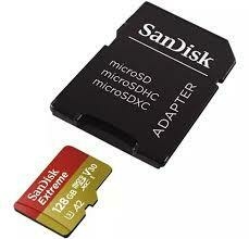 Memoria Micro Sd 128gb Sandisk extreme Quickflow 4k Uhd 190mb/s Dron