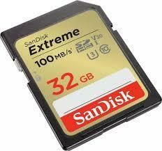 Memoria Sd 32gb Sandisk Extreme Sdhc U3 V30 C10 4k 100mb/s