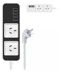 Zapatilla Prolongador 2 Enchufes 4 Usb Hub Alargue