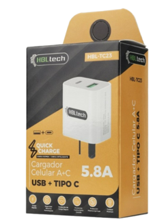 Cabezal Cargador USB + C 5.8A HBL-TC23 - comprar online