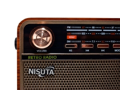 Radio AM/FM Vintage MP3/BT/AUX/Control Remoto Nisuta (NS-RV21) - PM Computacion