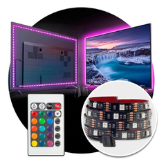 Tira led rgb con control remoto usb para tv – 2 metros - RGB