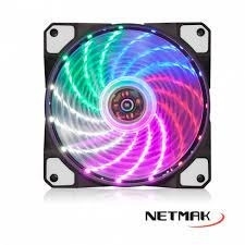 Cooler Gabinete 12 X 2,5 Cm Netmak (NM-12RGB) 15 Leds RGB