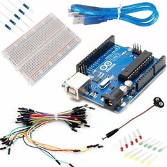 Kit Arduino Uno Proto cables led resistencias conector Kit14