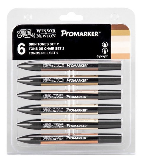 Promarker Winsor & Newton 2 Punte Skin Tones Set 6 Colori