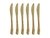Set x 6 Cuchillos de Acero Dorado Mate 22cm