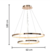 PENDENTE LED MILANO 2 AROS DIMERIZÁVEL 3000K 32W BIVOLT Ø60X1,5CM ACRÍLICO E ALUMÍNIO DOURADO - HEVVY SL-0515/H2 GD Hevvy - comprar online