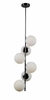 Pendente Petit Poa Cromo Negro e Branco (d)31cm (a)140cm 6xe27 Bolinha 30w - SQ004B