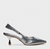 SCARPIN SLINGBACK SALTO DROP COURO PRATA CARRANO