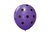 GLOBO PERLADO 12" VIOLETA LUNARES NEGROS X 10 U