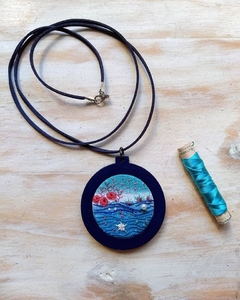 Medallón Mar Grande con fantasía - Madagascar textiles