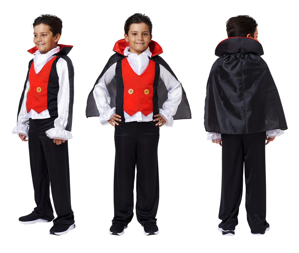 Fantasia Vampiro Drácula sublimada infantil masculino festa