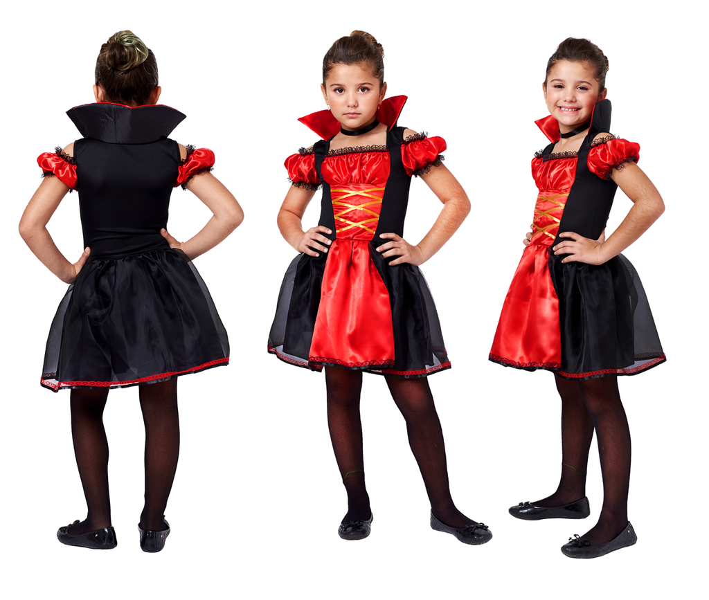 Fantasia Halloween Infantil Vermelho E Preto