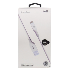 Cabo MFi Strong Cable em Nylon Branco - MFi - iWill