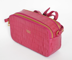 Bolsa Mini em Crôco Pink- Couro - comprar online