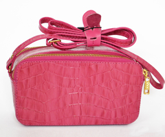 Bolsa Mini em Crôco Pink- Couro na internet