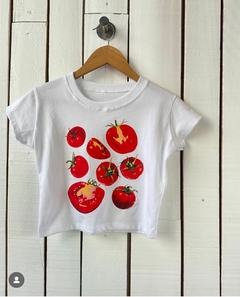 Remera baby tee tomate Blanca - comprar online