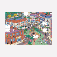 Rompecabezas de 100 piezas La Vecindad por Marcos Montiel en internet
