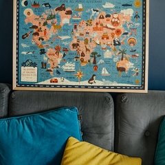 Rompecabezas 1000 piezas Mapa del mundo Ilustrado por Josefina Schargorodsky - tienda online