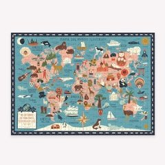 Rompecabezas 1000 piezas Mapa del mundo Ilustrado por Josefina Schargorodsky - comprar online