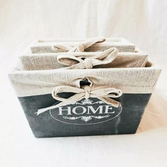 Caja Cuadrada Organizadora Home Gris Small - comprar online